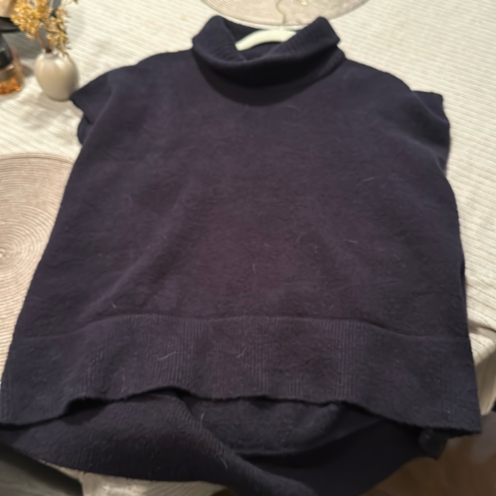 Merino Wool Turtleneck Vest Sweater